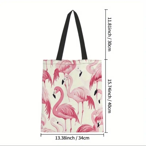 New! Flamingo Canvas Tote – Lightweight & Stylish - Picture 4 of 6